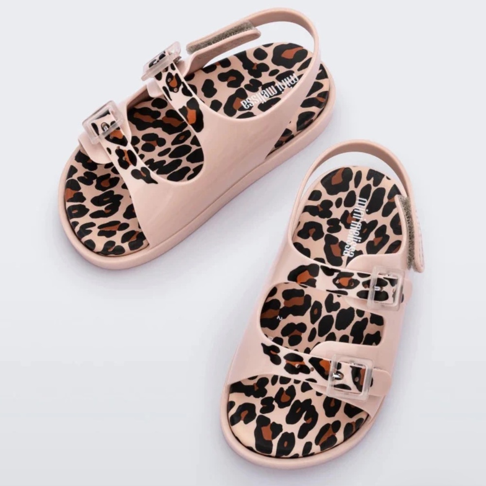 Wore once!!! Mini Melissa Pink Leopard Sandal